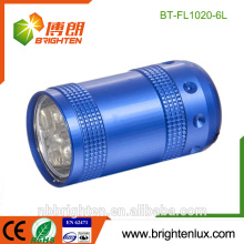 Best-selling Promotion Mini Size Aluminum Material 6 Led Torch Colorful Gift Usage 2*CR2032 Battery Cheap led keychain